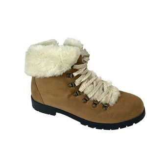 Comfortview Women's 10WW‎ Width Weather Arctic Bootie Ankle BOOT Tan Faux Suede